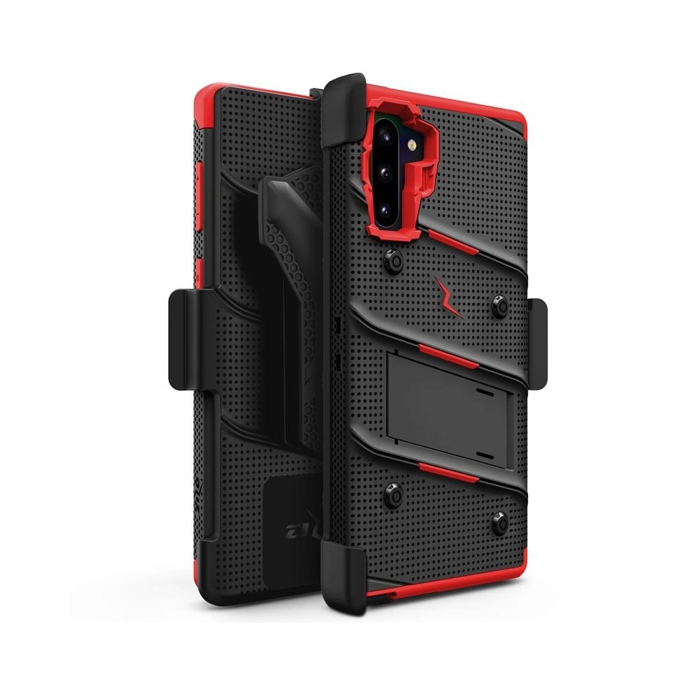Hurtownia GSM - Pancéřové pouzdro Zizo Bolt Cover Samsung Galaxy Note 10 a základna & držák na pás (Černá/Červená) - ZIZ020BLKRED - {ean13} - Hurt