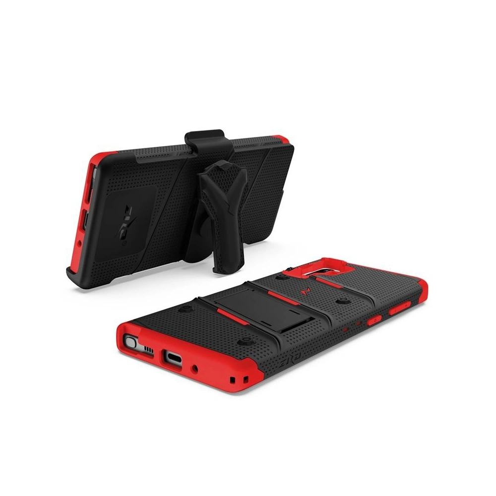 Hurtownia GSM - Pancéřové pouzdro Zizo Bolt Cover Samsung Galaxy Note 10 a základna & držák na pás (Černá/Červená) - ZIZ020BLKRED - {ean13} - Hurt