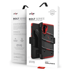 Hurtownia GSM - Pancerne etui Zizo Bolt Cover Samsung Galaxy Note 10 oraz podstawka & uchwyt do paska (Black/Red) - ZIZ020BLKRED - {ean13} - Hurt