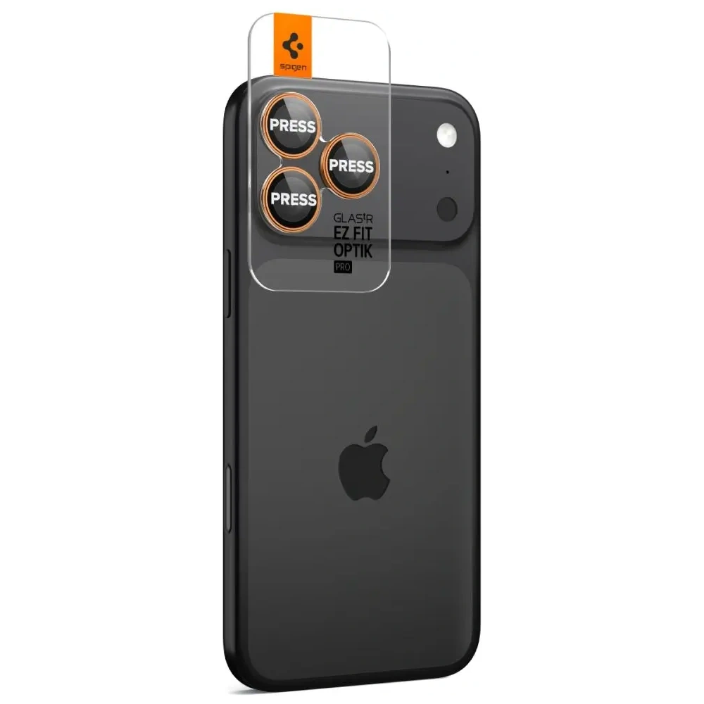Osłona aparatu Spigen Optik Pro Glas.tr ez Fit Camera Protector do Apple iPhone 16 Pro / Max / 17 Pro / Max Orange [2 PACK]