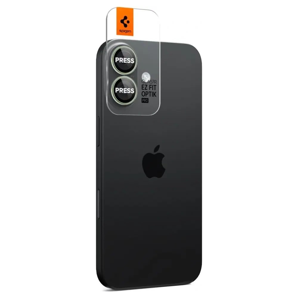 Osłona aparatu Spigen Optik Pro Glas.tr ez Fit Camera Protector do Apple iPhone 16 / 16 Plus / 17 Green [2 PACK]