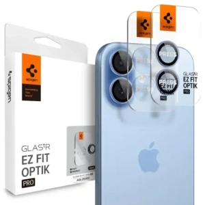 Osłona aparatu Spigen Optik Pro Glas.tr ez Fit Camera Protector do Apple iPhone 16 / 16 Plus / 17 Blue [2 PACK]