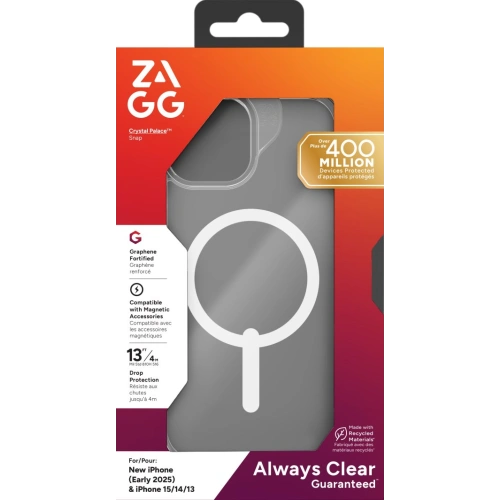 Etui ZAGG Crystal Palace Snap do Apple iPhone 16e / 15 / 14 / 13 MagSafe (clear)