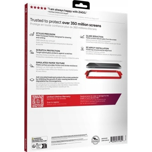 Matowa folia antybakteryjna ZAGG InvisibleShield Fusion Canvas do Apple iPad Air 11" 2024/2025