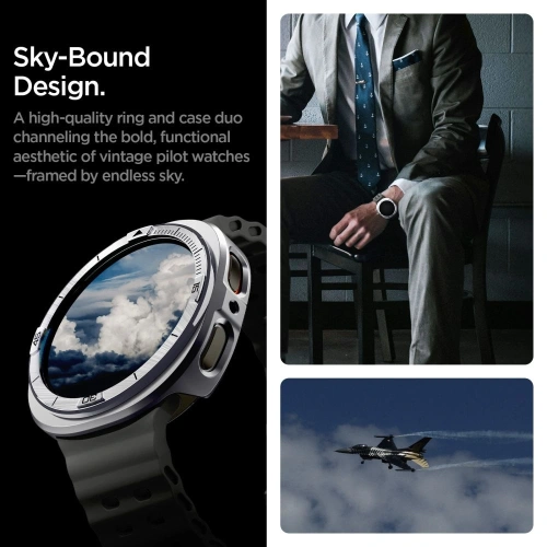 Nakładka Spigen Bezel Tune Pro Pilot do Samsung Galaxy Watch 8 44mm Silver