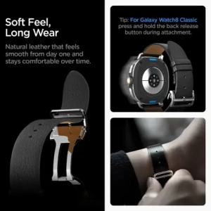 Pasek Spigen Enzo do Samsung Galaxy Watch 8 / Classic 40 / 44 / 46mm Black