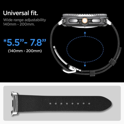 Pasek Spigen Enzo do Samsung Galaxy Watch 8 / Classic 40 / 44 / 46mm Black