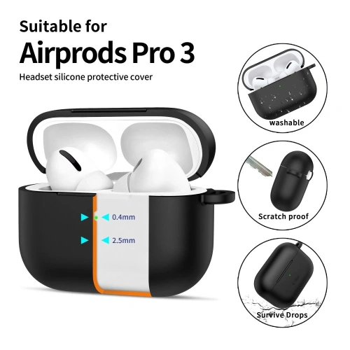 Etui Tech-Protect Silicone Hook do Apple AirPods Pro 3 Black