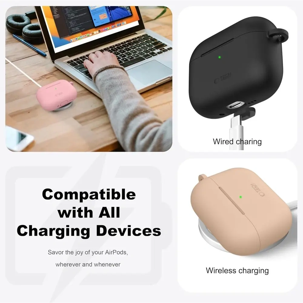 Etui Tech-Protect Silicone Hook do Apple AirPods Pro 3 Black