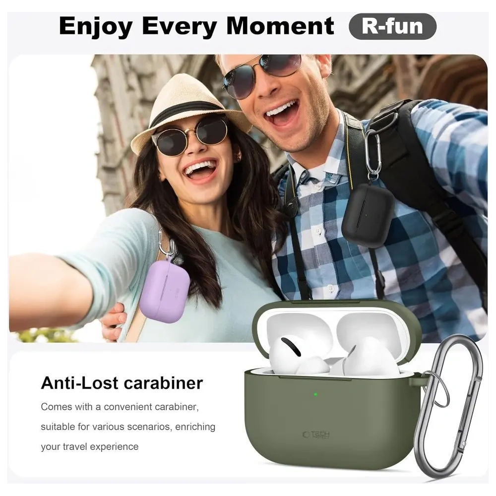 Etui Tech-Protect Silicone Hook do Apple AirPods Pro 3 Black