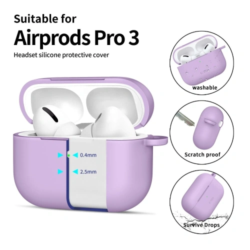 Etui Tech-Protect Silicone Hook do Apple AirPods Pro 3 Lavender