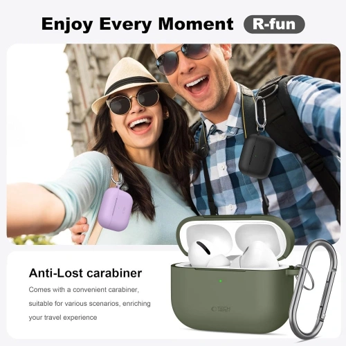 Etui Tech-Protect Silicone Hook do Apple AirPods Pro 3 Lavender
