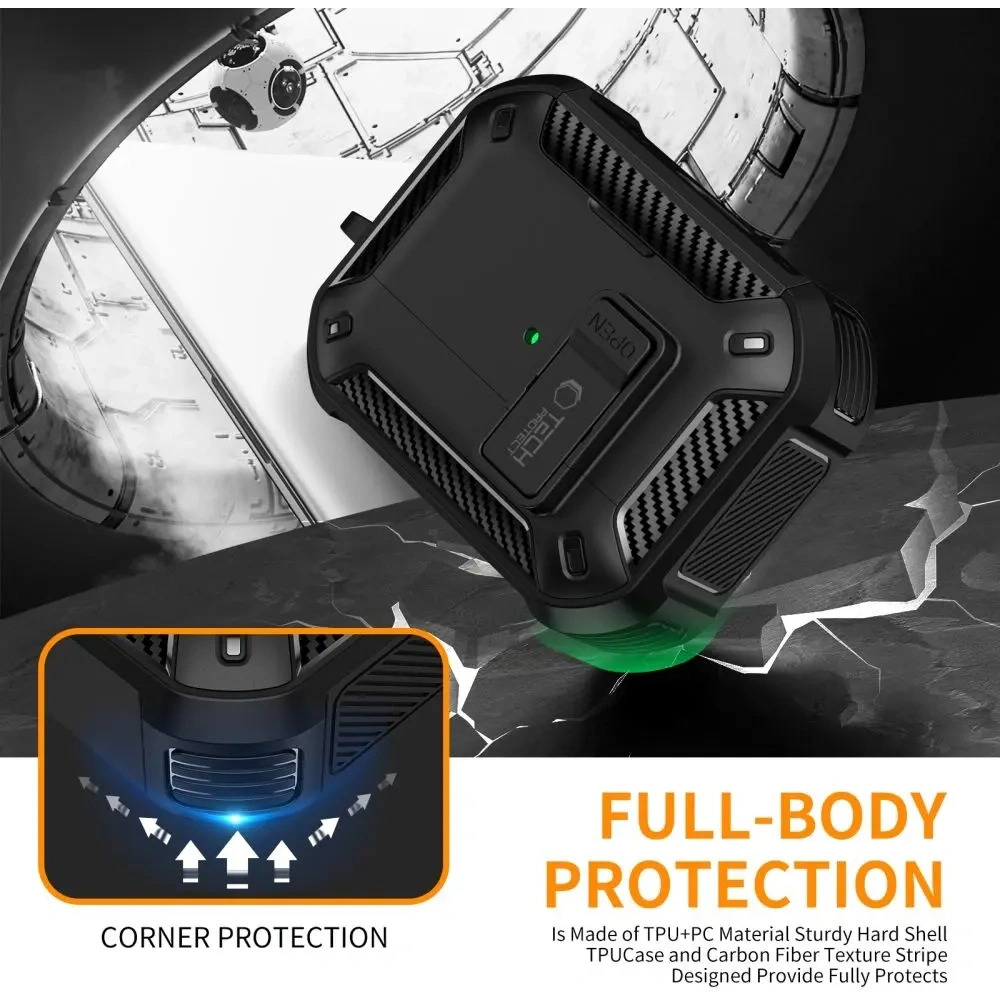 Etui Tech-Protect Carbonox MagSafe do Apple AirPods Pro 3 Black