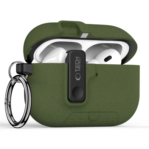 Etui Tech-Protect Slim Hook do Apple AirPods Pro 3 Olive Green