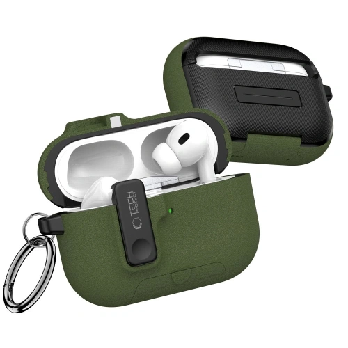 Etui Tech-Protect Slim Hook do Apple AirPods Pro 3 Olive Green