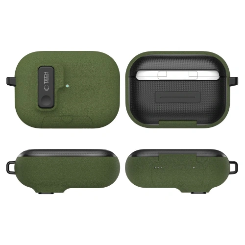 Etui Tech-Protect Slim Hook do Apple AirPods Pro 3 Olive Green