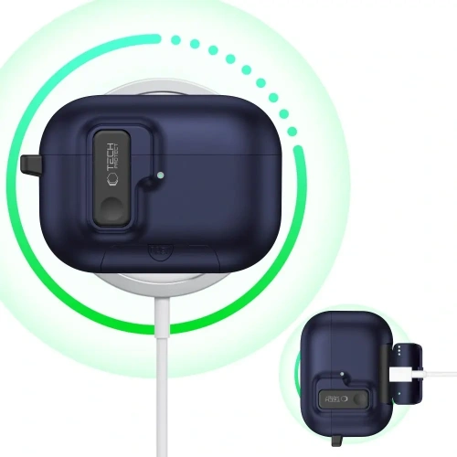 Etui Tech-Protect Slim Hook do Apple AirPods Pro 3 Navy Blue
