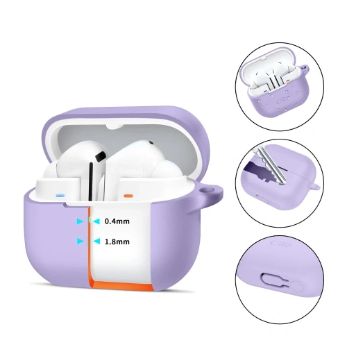 Etui Tech-Protect Silicone Hook Samsung Galaxy Buds 3 / 3 FE / 3 Pro Lavender