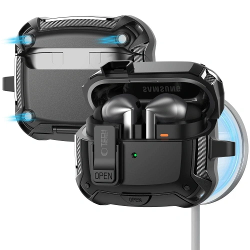 Etui Tech-Protect Carbonox MagSafe do Samsung Galaxy Buds 3 / 3 FE / 3 Pro Black