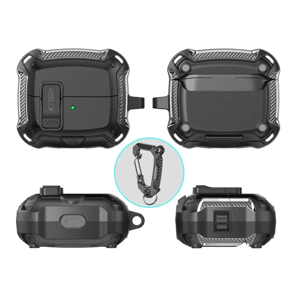 Etui Tech-Protect Carbonox MagSafe do Samsung Galaxy Buds 3 / 3 FE / 3 Pro Black