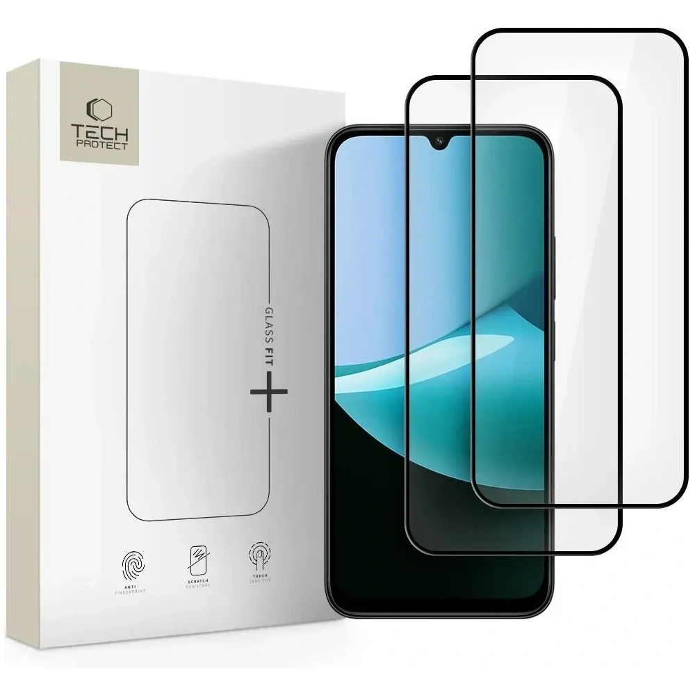 Szkło hartowane Tech-Protect Glass Fit+ do Xiaomi Redmi 15c (173mm) / Poco C85 (173mm) Black [2 PACK]