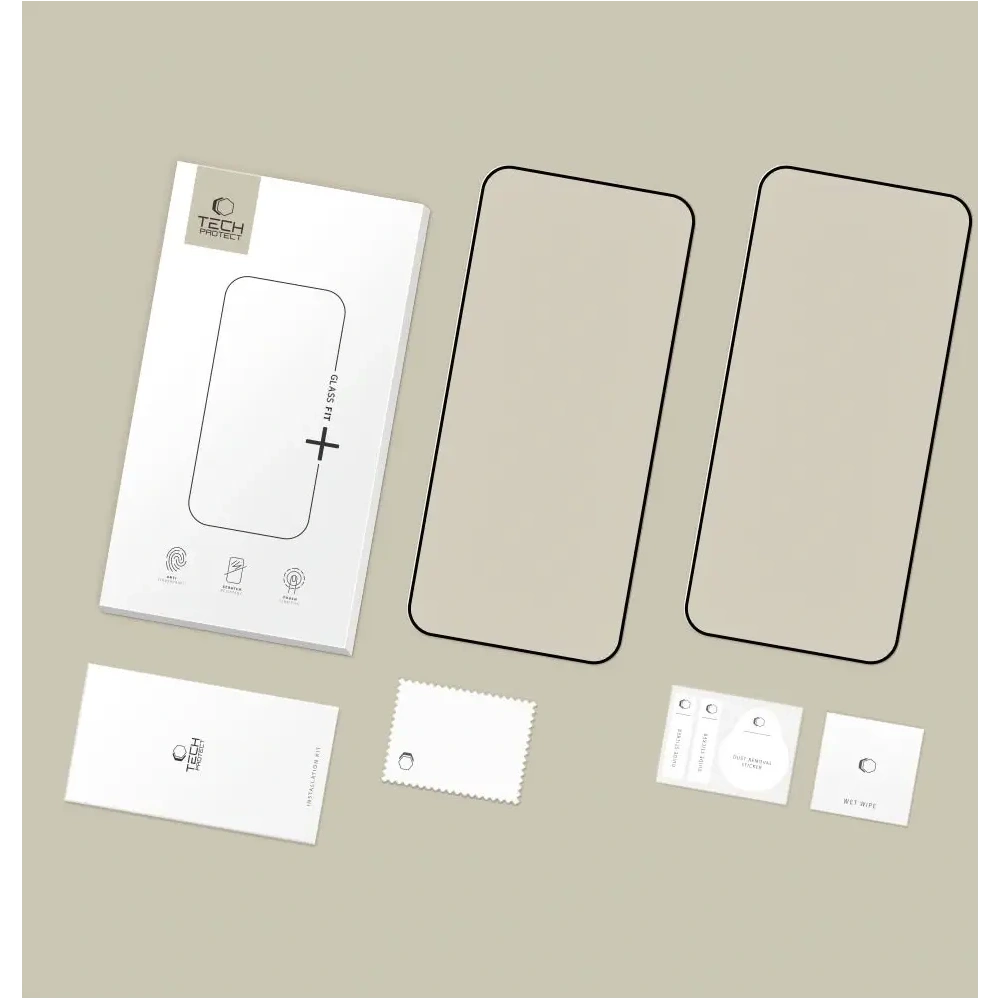 Szkło hartowane Tech-Protect Glass Fit+ do Xiaomi Redmi 15c (173mm) / Poco C85 (173mm) Black [2 PACK]