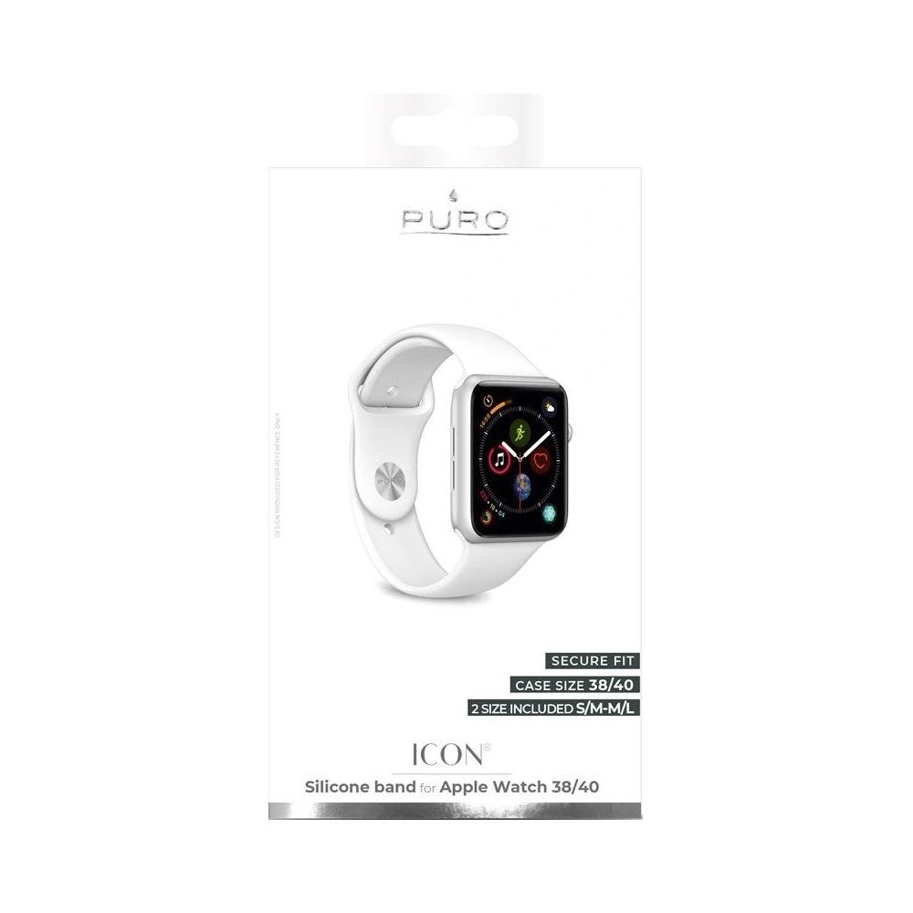 Hurtownia GSM - Elastický pásek PURO ICON Band Apple Watch 4/5/6/7/SE/8/9/10 40/41/42mm (S/M & M/L) (bílý) - PUR137WHT - {ean13} - Hurt