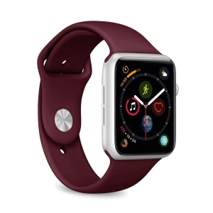 Elastický pásek PURO ICON Band Apple Watch 4/5/6/7/SE/8/9/Ultra 44/45/49mm (S/M & M/L) (bordový)
