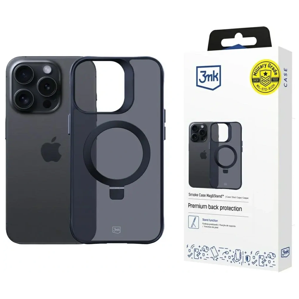 Etui z uchwytem 3MK Smoke Case Mag&Stand do Apple iPhone 16 Pro Max