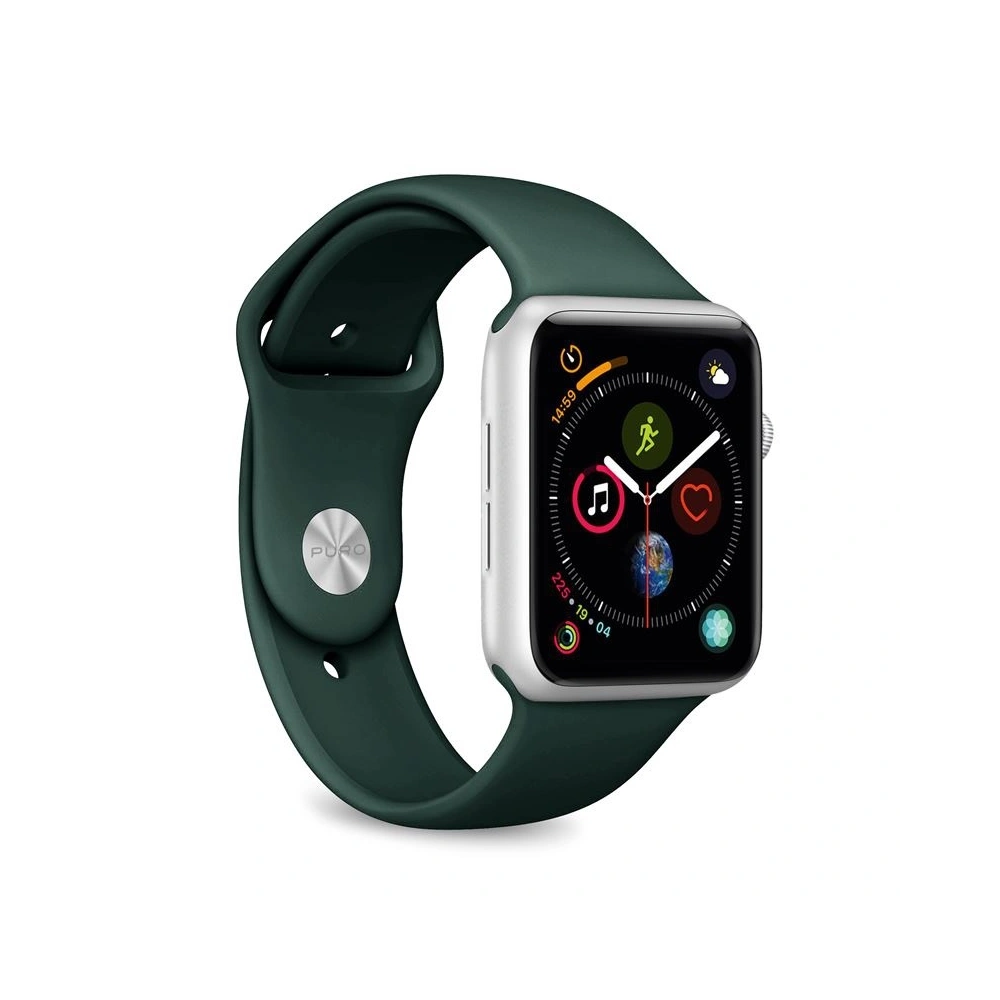 Hurtownia GSM - Elastický pásek PURO ICON Band Apple Watch 4/5/6/7/SE/8/9/Ultra 44/45/49mm (S/M & M/L) (tmavě zelený) - PUR140GRN - {ean13} - Hurt