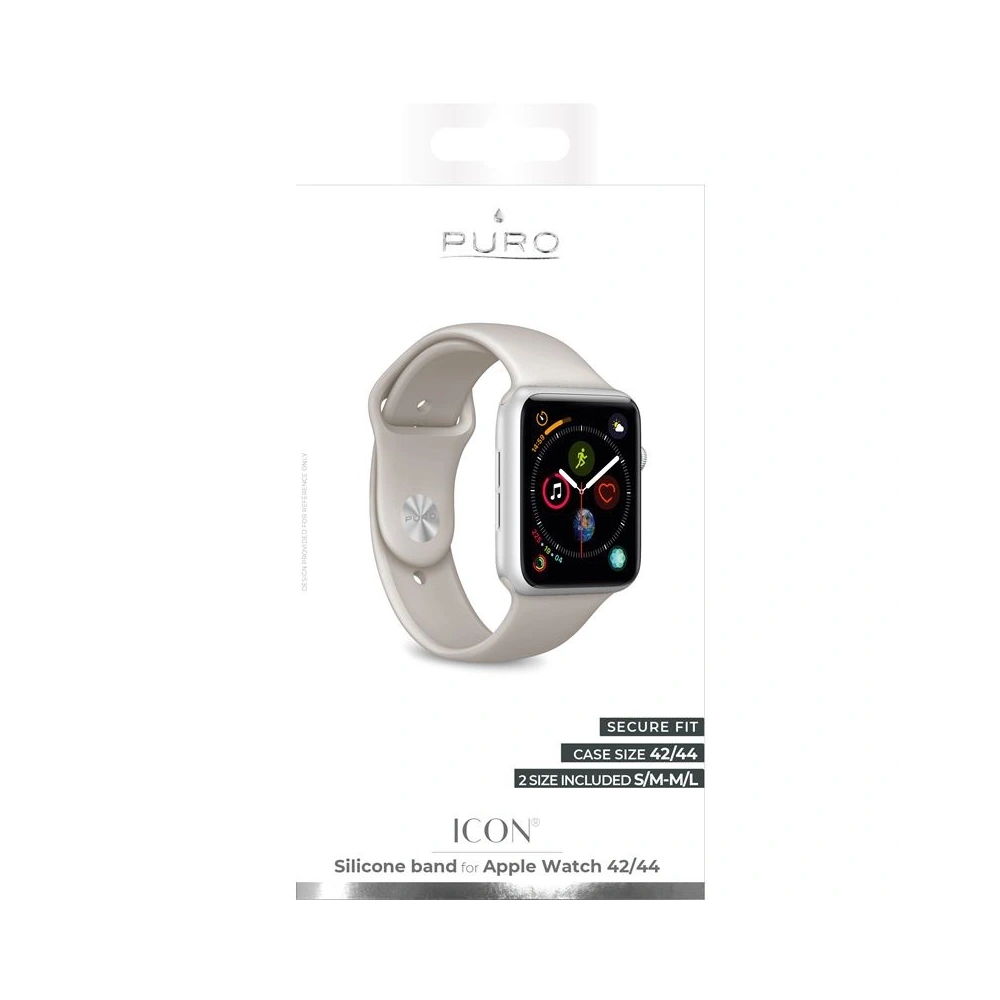 Hurtownia GSM - Elastický pásek PURO ICON Band Apple Watch 4/5/6/7/SE/8/9/Ultra 44/45/49mm (S/M & M/L) (Taupe) - PUR141GRY - {ean13} - Hurt