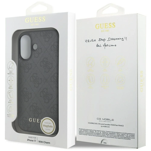 Etui Guess 4G Charms Collection MagSafe do Apple iPhone 17 czarny