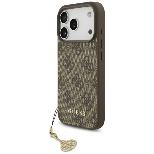 Etui Guess 4G Charms Collection MagSafe do Apple iPhone 17 Pro brązowy