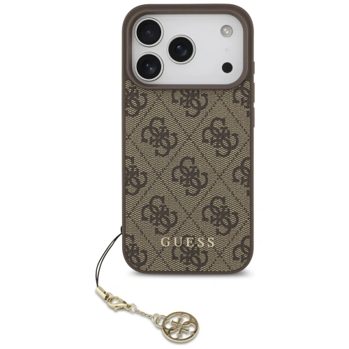 Etui Guess 4G Charms Collection MagSafe do Apple iPhone 17 Pro brązowy