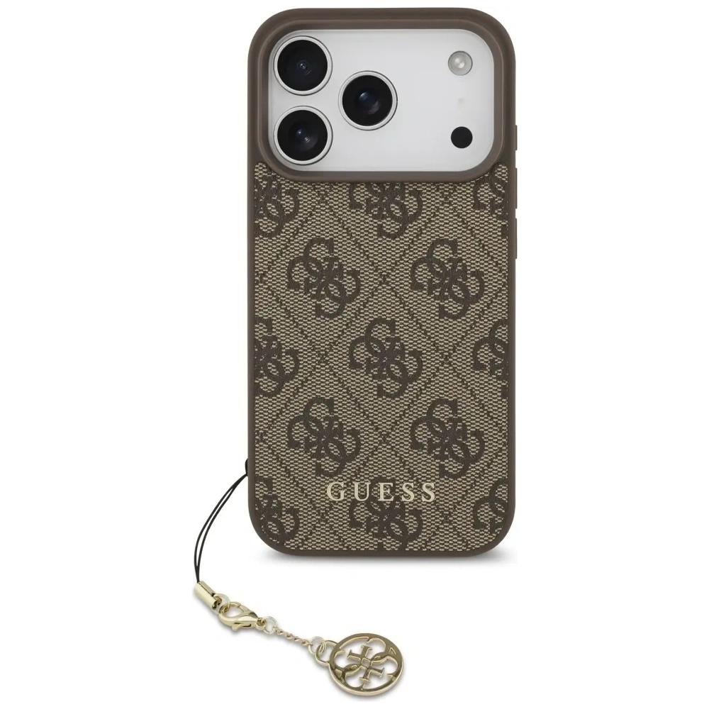 Etui Guess 4G Charms Collection MagSafe do Apple iPhone 17 Pro brązowy