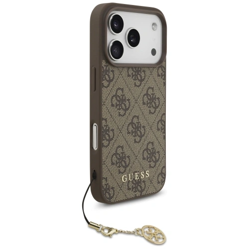 Etui Guess 4G Charms Collection MagSafe do Apple iPhone 17 Pro brązowy