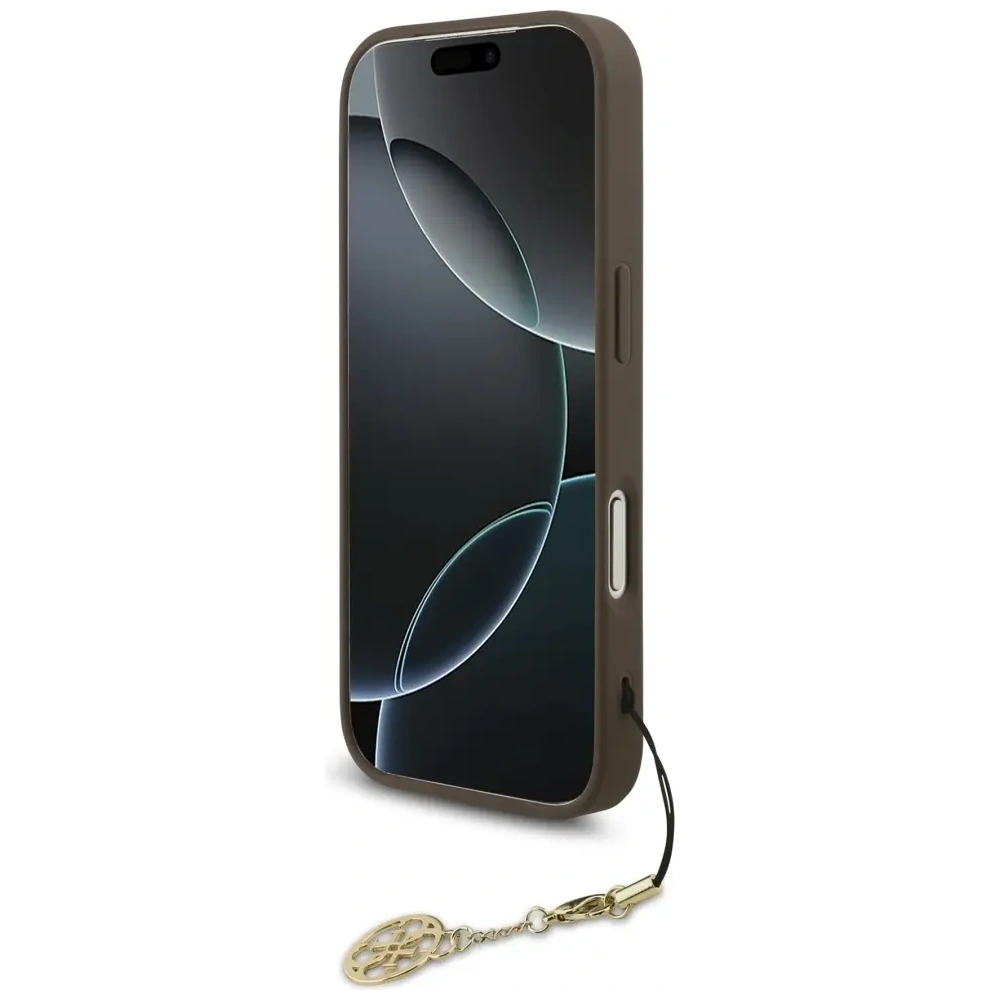 Etui Guess 4G Charms Collection MagSafe do Apple iPhone 17 Pro brązowy