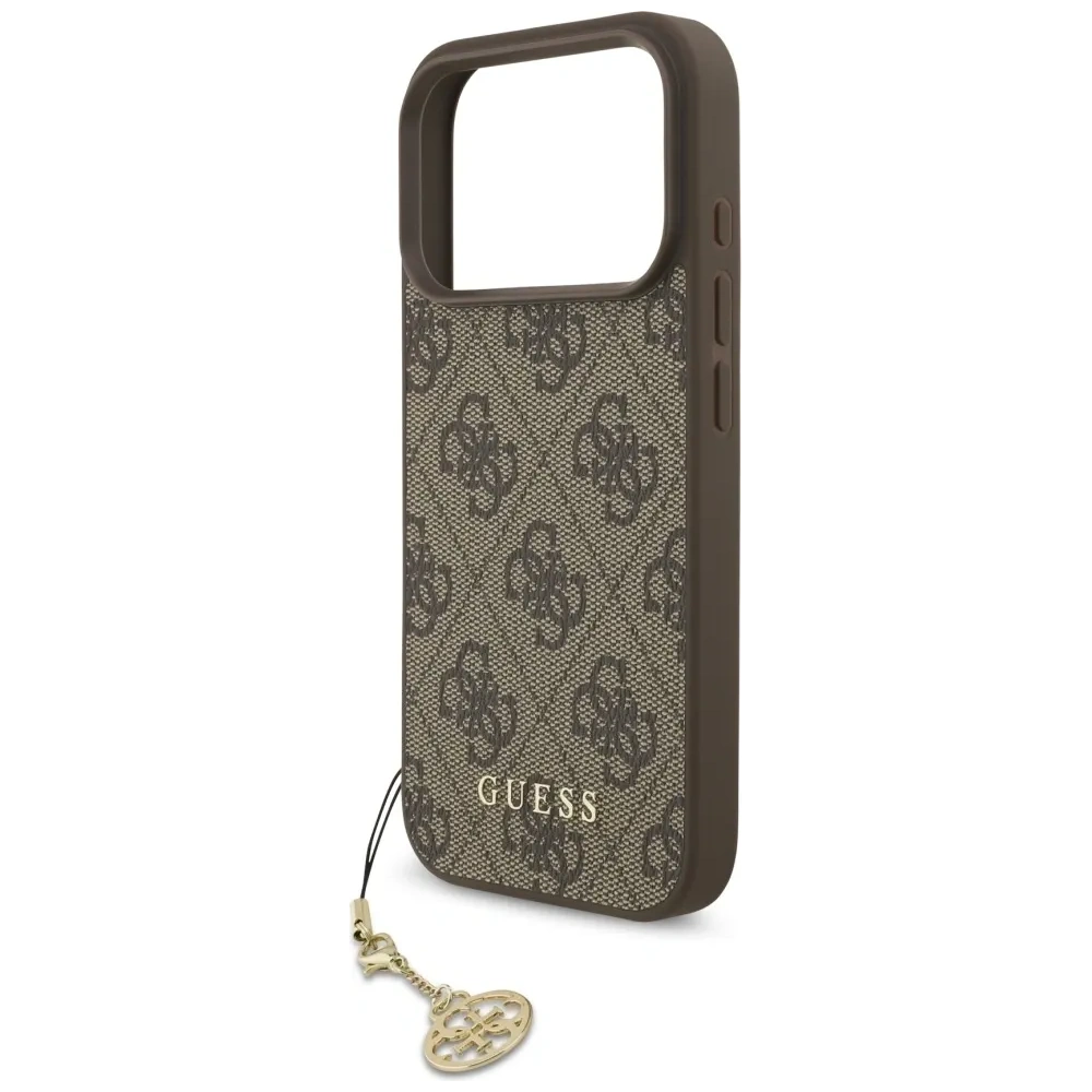 Etui Guess 4G Charms Collection MagSafe do Apple iPhone 17 Pro brązowy
