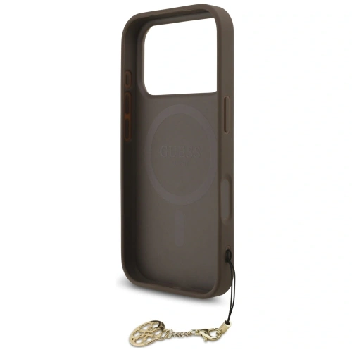 Etui Guess 4G Charms Collection MagSafe do Apple iPhone 17 Pro brązowy