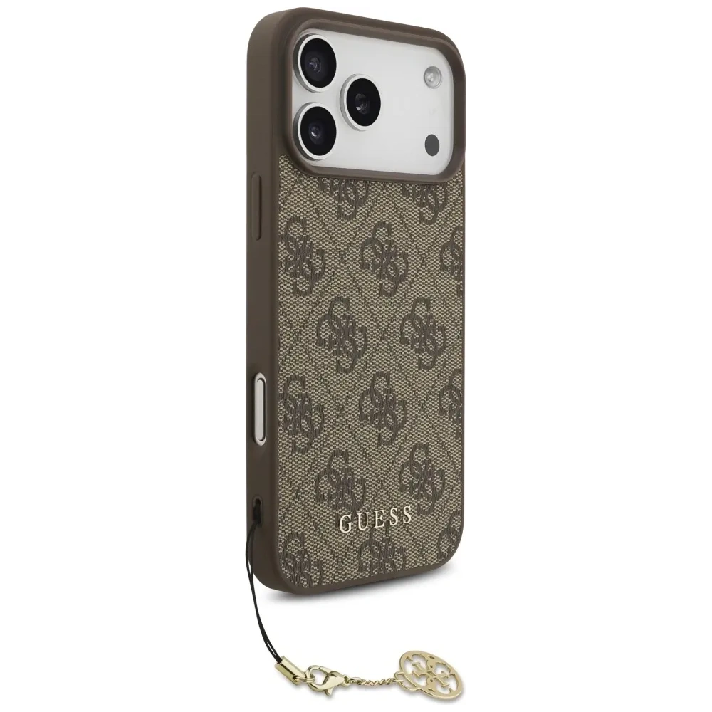 Etui Guess 4G Charms Collection MagSafe do Apple iPhone 17 Pro Max brązowy