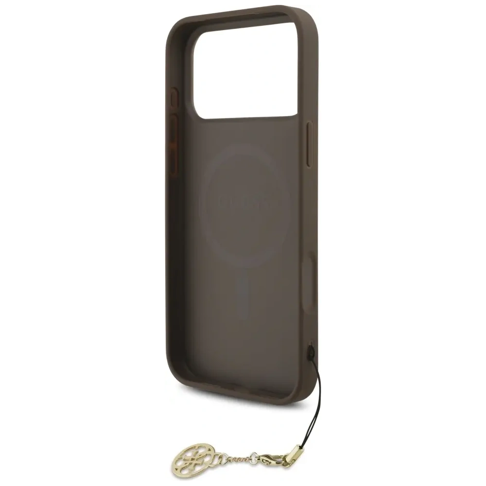 Etui Guess 4G Charms Collection MagSafe do Apple iPhone 17 Pro Max brązowy