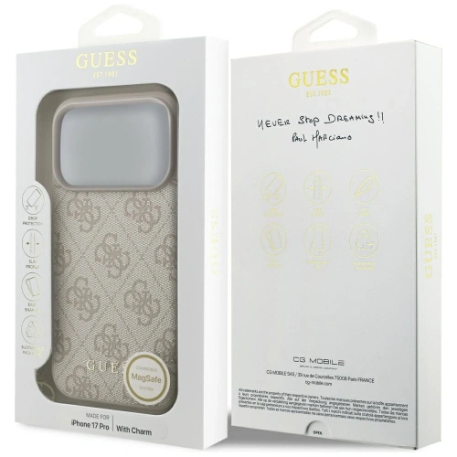 Etui Guess 4G Charms Collection MagSafe do Apple iPhone 17 Pro różowy