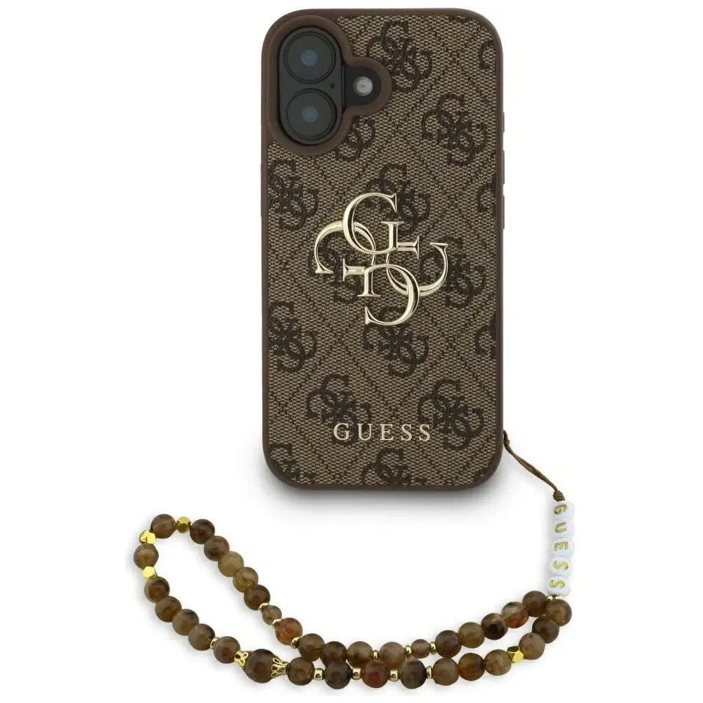Etui Guess 4G Strap 4G Classic Logo do Apple iPhone 16 brązowy