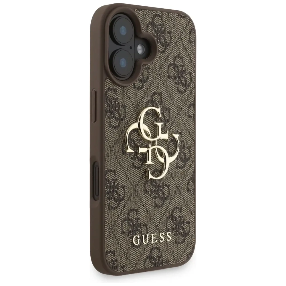 Etui Guess 4G Strap 4G Classic Logo do Apple iPhone 16 brązowy
