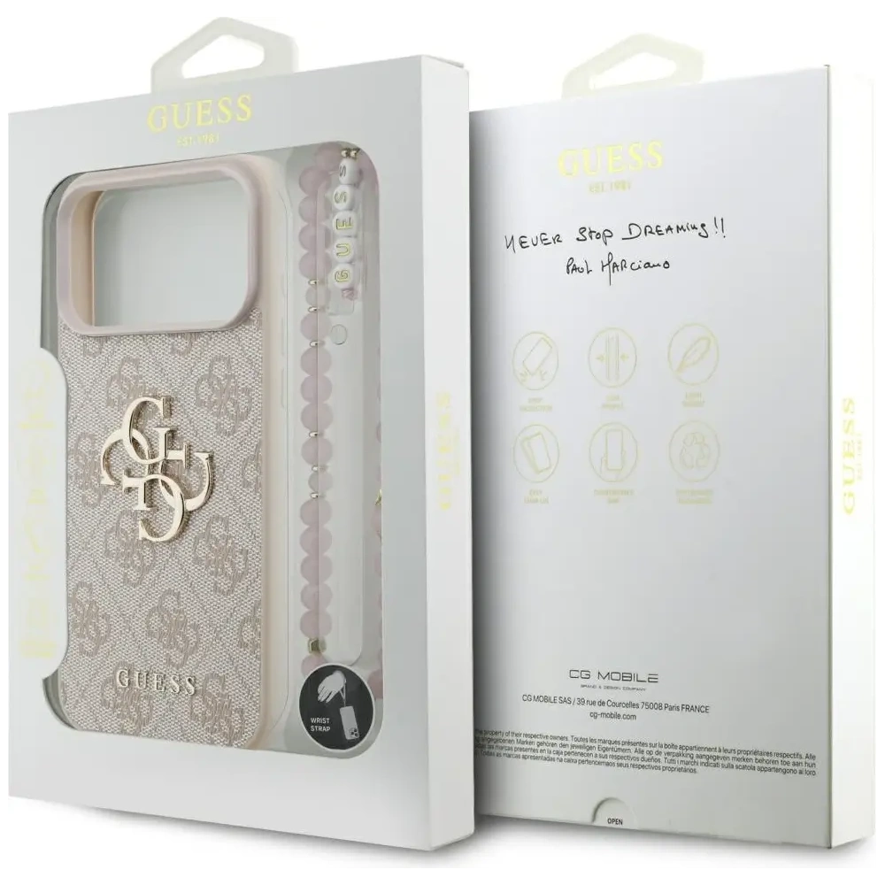 Etui Guess 4G Strap 4G Classic Logo do Apple iPhone 17 Pro Max różowy