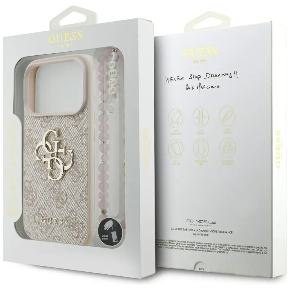 Etui Guess 4G Strap 4G Classic Logo do Apple iPhone 17 Pro różowy