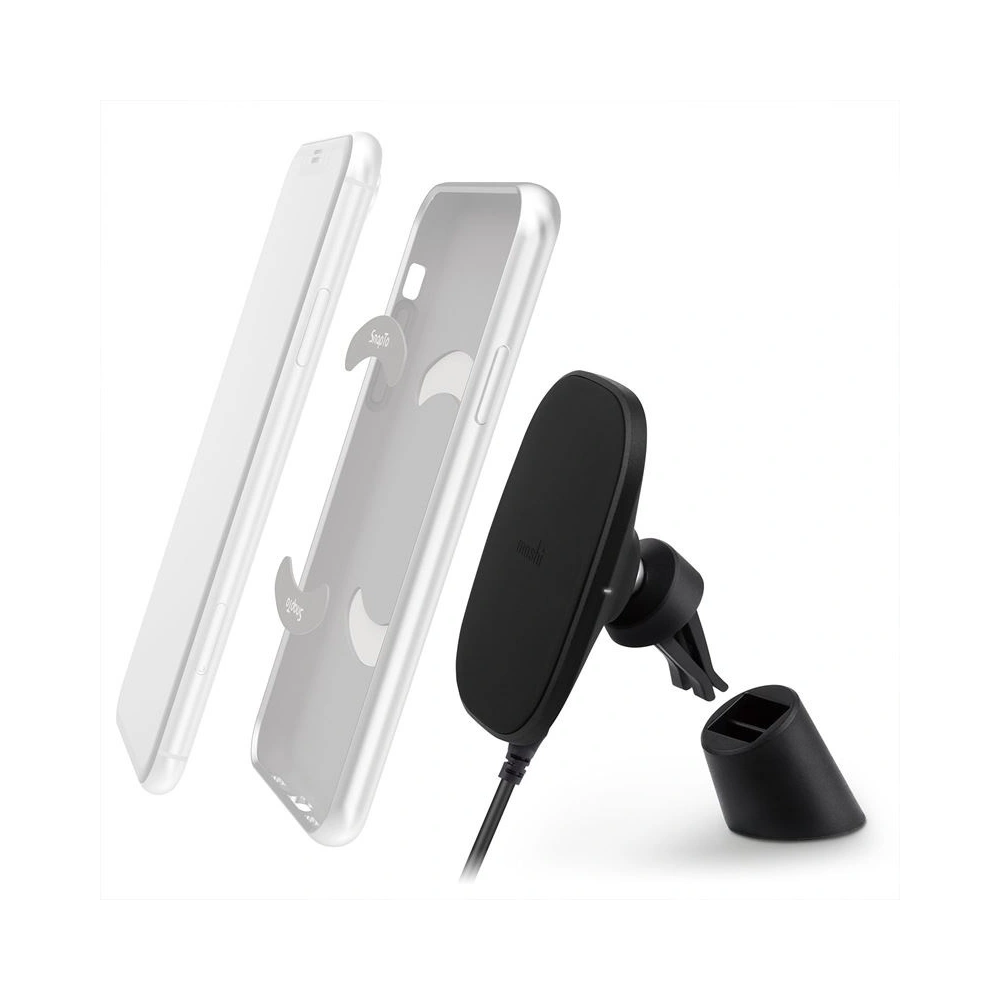 Hurtownia GSM - Magnetický automobilový držák Qi Moshi SnapTo Magnetic s bezdrátovým nabíjením 10W (černý) - MOSH056BLK - {ean13} - Hurt