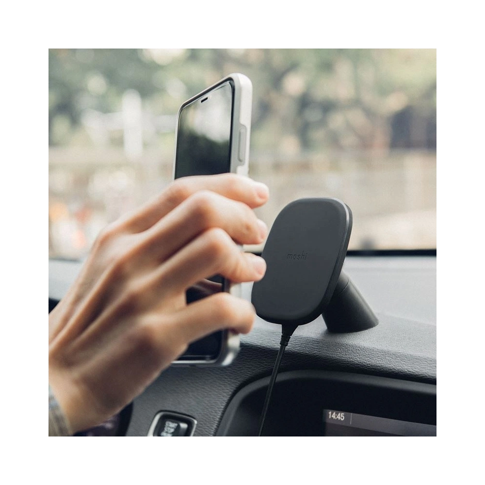Hurtownia GSM - Magnetický automobilový držák Qi Moshi SnapTo Magnetic s bezdrátovým nabíjením 10W (černý) - MOSH056BLK - {ean13} - Hurt