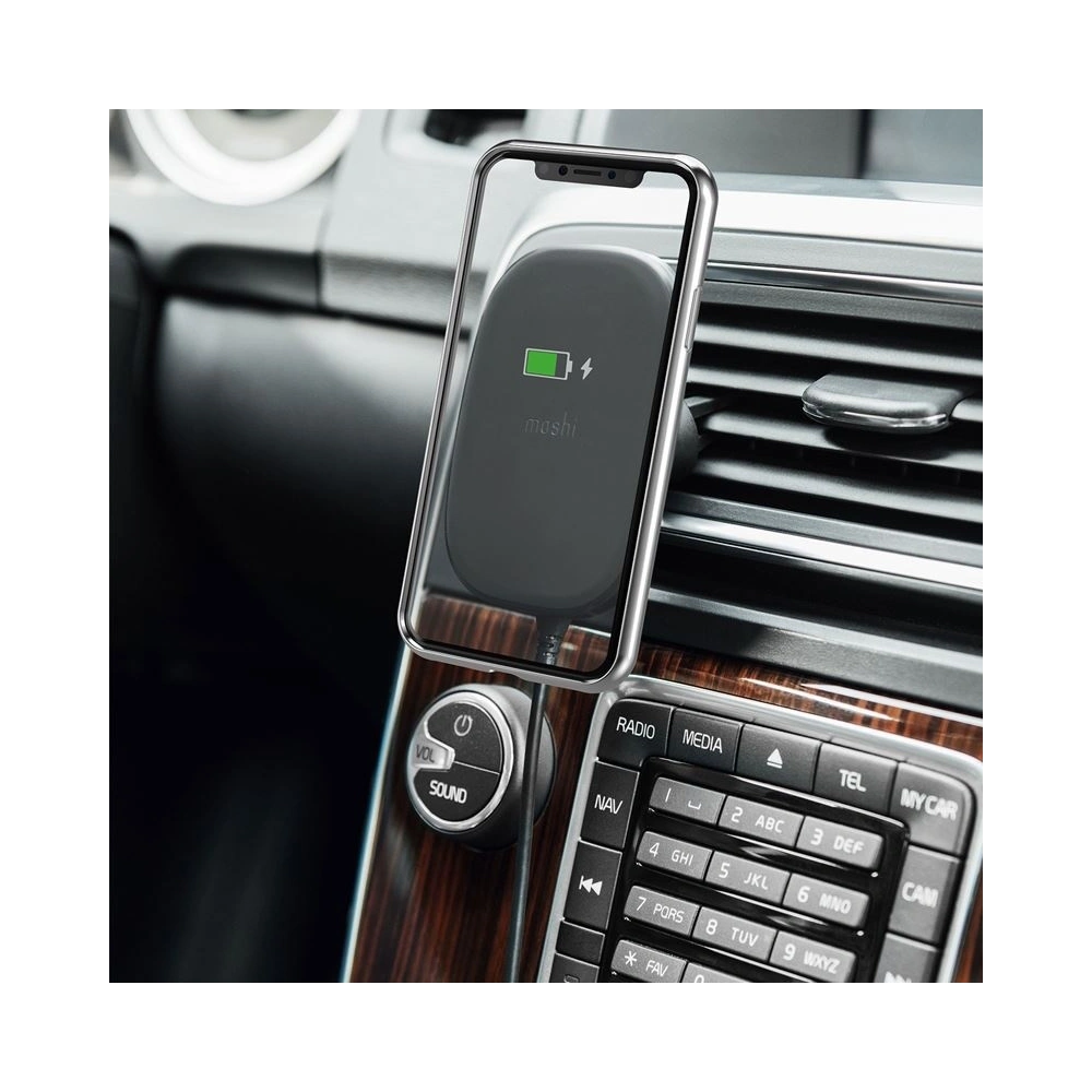 Hurtownia GSM - Magnetický automobilový držák Qi Moshi SnapTo Magnetic s bezdrátovým nabíjením 10W (černý) - MOSH056BLK - {ean13} - Hurt