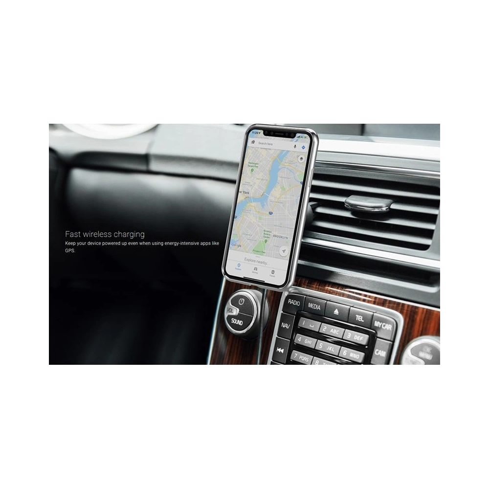 Hurtownia GSM - Magnetický automobilový držák Qi Moshi SnapTo Magnetic s bezdrátovým nabíjením 10W (černý) - MOSH056BLK - {ean13} - Hurt